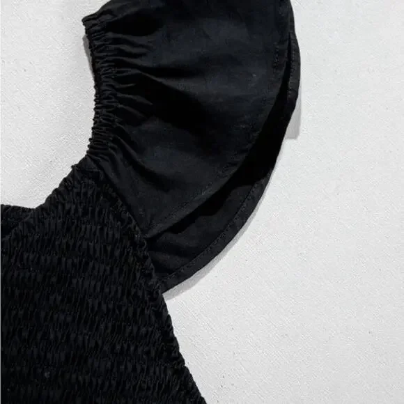 *NEW* Women’s Black Flutter/Ruffle Sleeve Maxi Boho Dress | Sizes S, M - Picture 7 of 9